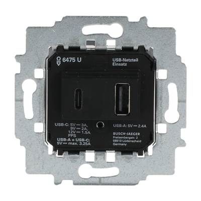 Power supply insert with USB A/C