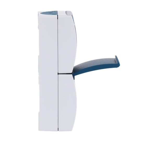 Combination rocker switch with SCHUKO® socket outlet 2-gang, Two-way switch 2P+PE grey / blue-green - ocean