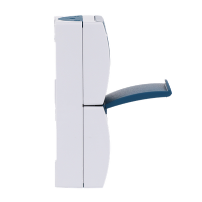 Combination rocker switch with SCHUKO® socket outlet 2-gang, Two-way switch 2P+PE grey / blue-green - ocean