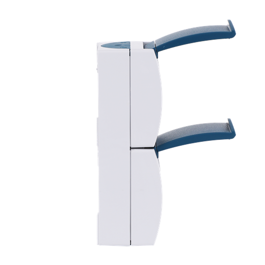 SCHUKO® Double socket with labelling field with Hinged Lid grey / blue-green - ocean – Görsel 3 / 4