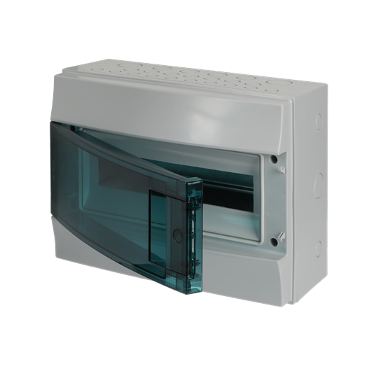 Consumer unit  MISTRAL65, Surface mounted, 12 modules, 1 row(s), IP65,  Door: Single, Plastic, Transparent, Dimensions: 250 mm x 320 mm x 155 mm – Image 3 of 3