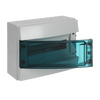 Consumer unit  MISTRAL65, Surface mounted, 12 modules, 1 row(s), IP65,  Door: Single, Plastic, Transparent, Dimensions: 250 mm x 320 mm x 155 mm