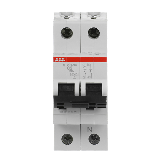 Miniature Circuit Breaker - S200 - 1P+N - 2 A - C - (AC) 6 kA – Image 2 of 3