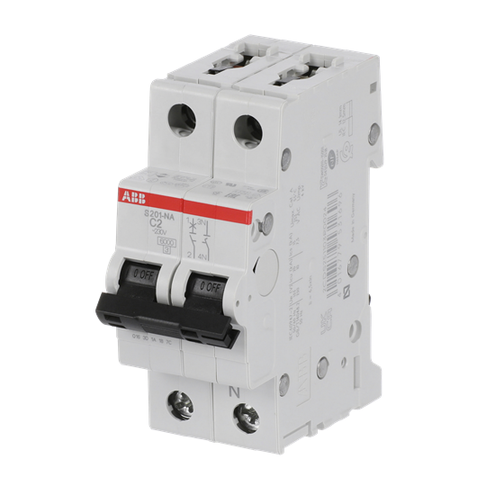 Miniature Circuit Breaker - S200 - 1P+N - 2 A - C - (AC) 6 kA