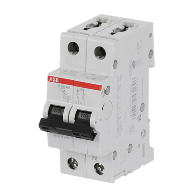 Miniature Circuit Breaker - S200 - 1P+N - 2 A - C - (AC) 6 kA