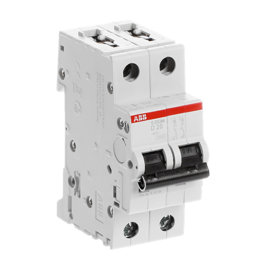 Miniature Circuit Breaker - S200M - 2P - 20 A - D - (AC) 10 kA