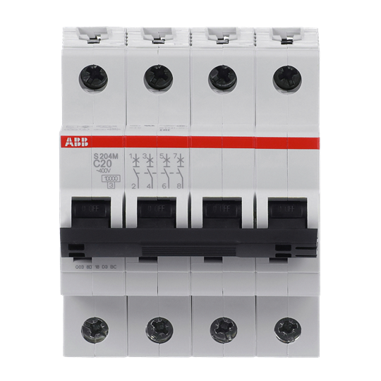 Miniature Circuit Breaker - S200M - 4P - 20 A - C - (AC) 10 kA