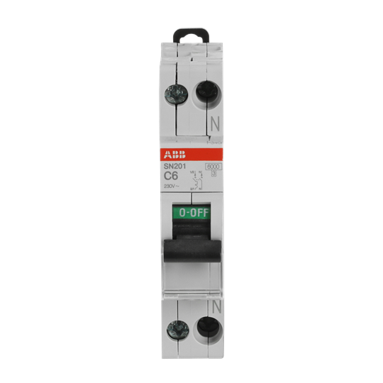 Miniature circuit breaker - SN201 - 1P+N - 6 A - C - (230 V) 6 kA
