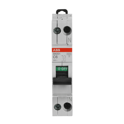 Miniature circuit breaker - SN201 - 1P+N - 6 A - C - (230 V) 6 kA
