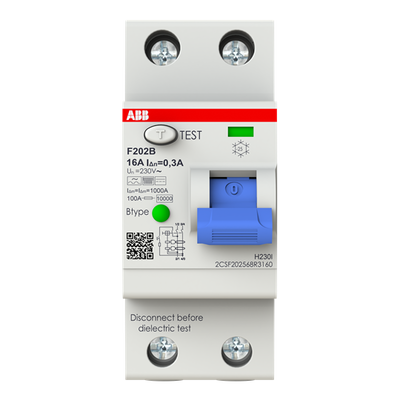 Residual Current Circuit Breaker F200 - 2P - 300 mA - 16 A - Type B