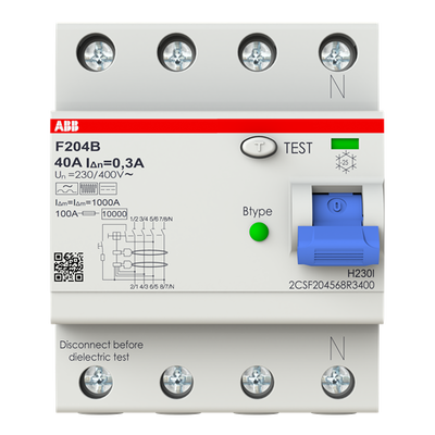 Residual Current Circuit Breaker F200 - 4P - 300 mA - 40 A - Type B