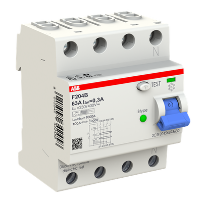Residual Current Circuit Breaker F200 - 4P - 300 mA - 63 A - Type B