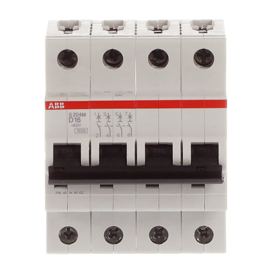 Miniature Circuit Breaker - S200M - 4P - 16 A - D - (AC) 10 kA
