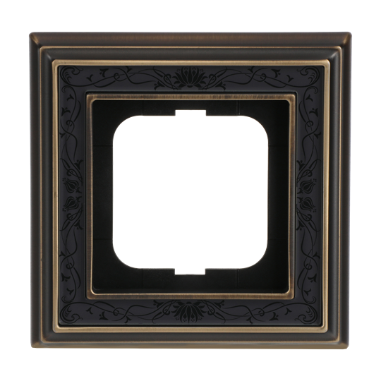Cover frame 1-gang(s) antique brass decor anthracite - Busch-Dynasty