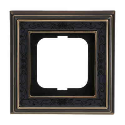 Cover frame 1-gang(s) antique brass decor anthracite - Busch-Dynasty