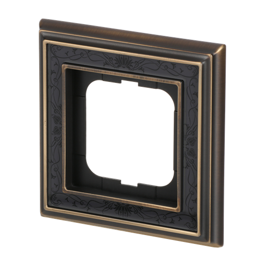 Cover frame 1-gang(s) antique brass decor anthracite - Busch-Dynasty – Görsel 5 / 5