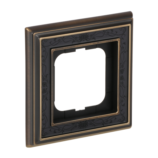 Cover frame 1-gang(s) antique brass decor anthracite - Busch-Dynasty – Görsel 4 / 5
