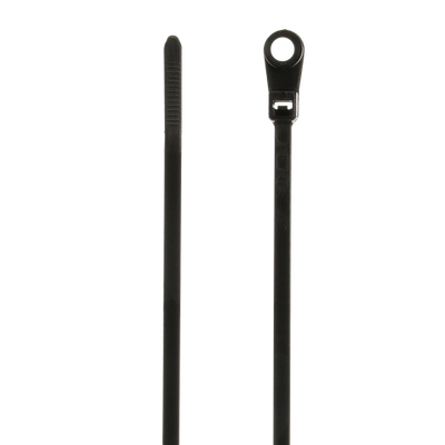 CABLE TIE 30LB 5IN BLK NYL MTG HOLE