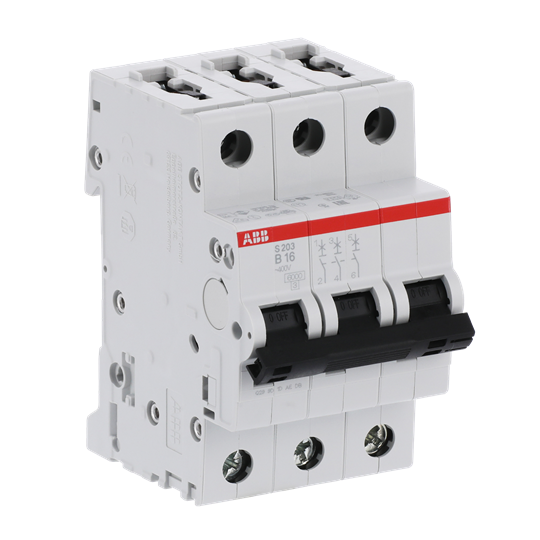 Miniature Circuit Breaker - S200 - 3P - 16 A - B - (AC) 6 kA