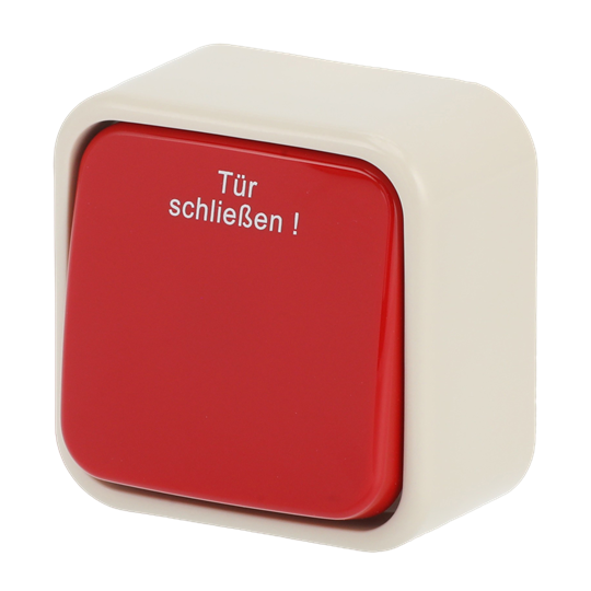 Push switch Tür schließen ! Single push button 1P pole, 1NC white - Busch-Duro 2000 SM – Görsel 4 / 4