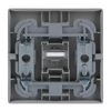Rocker with legend Symbol "Socket" with Small Transparent Calotte for Switch/push button, Single rocker aluminium silver - Platform 63