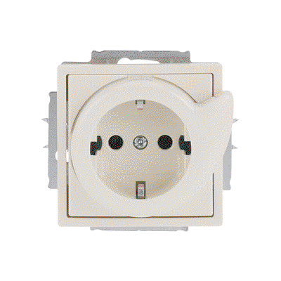 Busch-Service-Socket SCHUKO® socket insert Safety Shutter ivory white - Platform 63