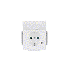 SCHUKO® Socket insert with labelling field Safety Shutter with LED Control light /Green with Hinged Lid with label space studio white - Platform 63