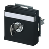 SCHUKO® Socket insert with labelling field Safety Shutter with Hinged Lid Cylinder with Different Locking with label space black matt - Platform 63