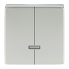 Control Element for Dimmer Two-part button with Neon lamp stainless steel - Pure Stainless Steel