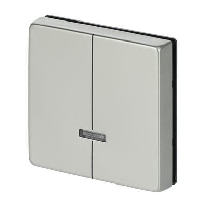 Control Element for Dimmer Two-part button with Neon lamp stainless steel - Pure Stainless Steel