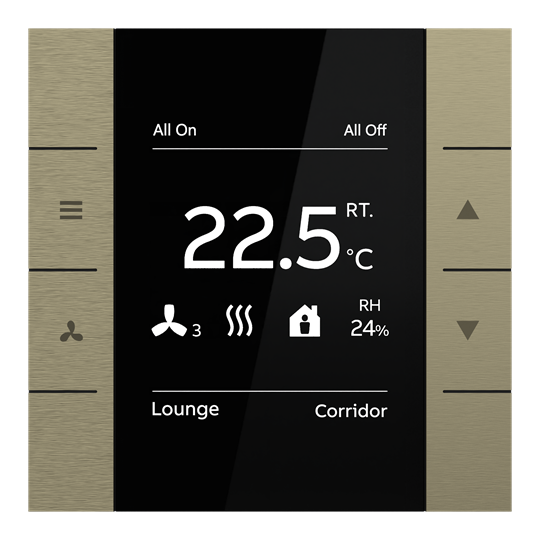 YUBR/U4.0.1-AG Room Temperature Controller with 2/4-fold Control Element, Antique Gold, FM – Image 2 of 3