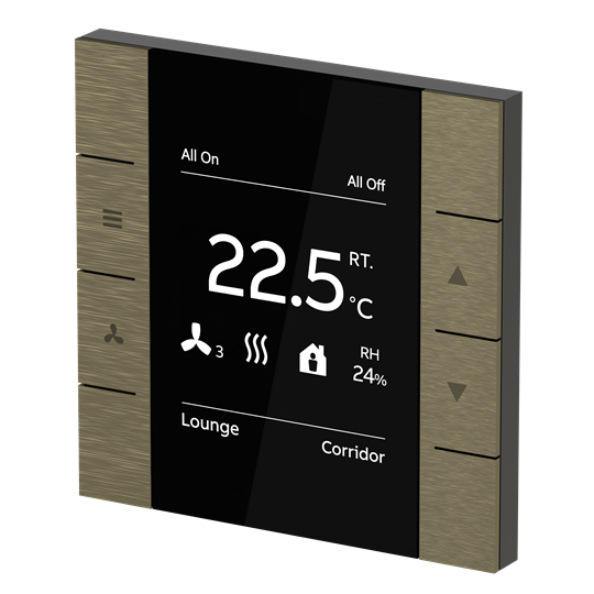 YUBR/U4.0.1-AG Room Temperature Controller with 2/4-fold Control Element, Antique Gold, FM – Image 3 of 3