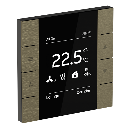 YUBR/U4.0.1-AG Room Temperature Controller with 2/4-fold Control Element, Antique Gold, FM