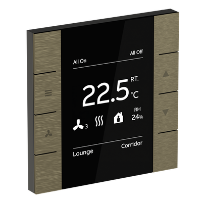 YUBR/U4.0.1-AG Room Temperature Controller with 2/4-fold Control Element, Antique Gold, FM