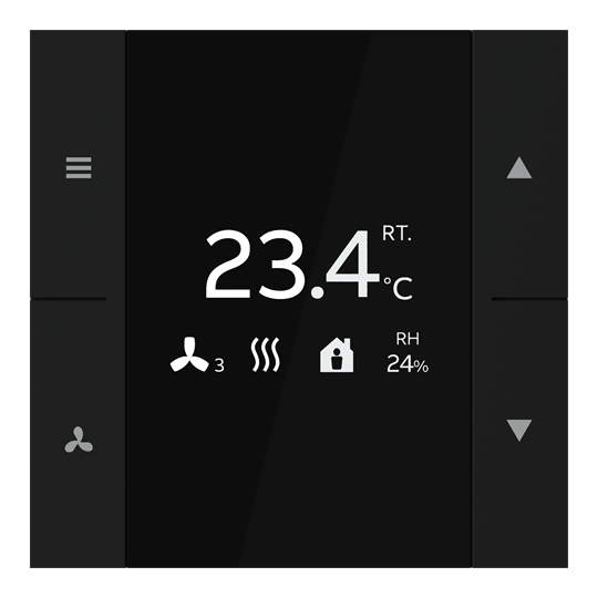 YUBR/U0.0.1-201 Room Temperature Controller, Matt Black, FM