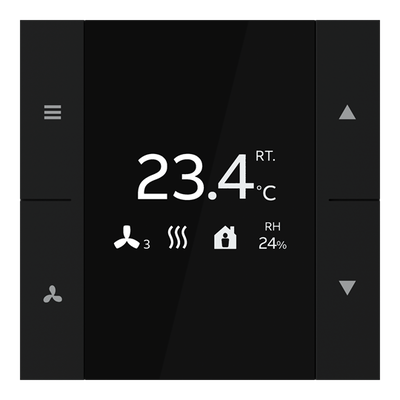 YUBR/U0.0.1-201 Room Temperature Controller, Matt Black, FM