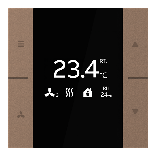 YUBR/U0.0.1-MB Room Temperature Controller, Mocha Brown, FM