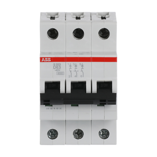 Miniature Circuit Breaker - S200 - 3P - 63 A - D - (AC) 6 kA
