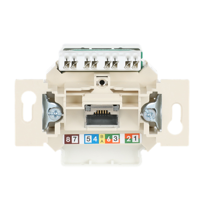 Flush Mounted Inserts UAE Cat 6 RJ45 8(8) Inclined version 1gang white