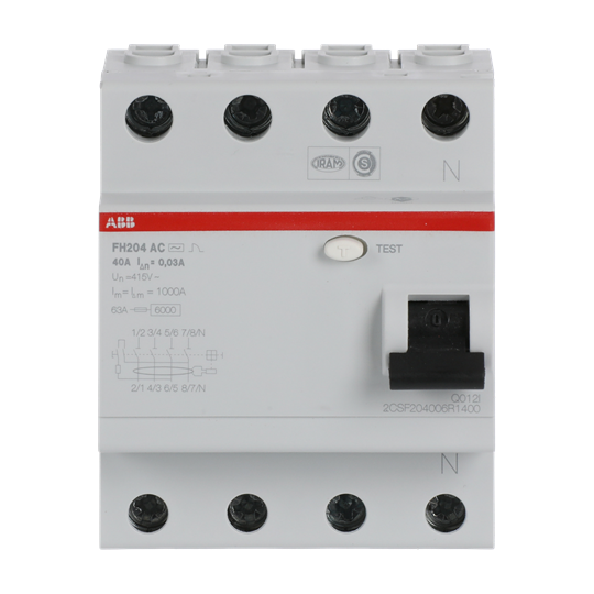 Residual Current Circuit Breaker FH200 - 4P - 30 mA - 40 A - Type AC