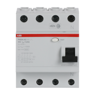 Residual Current Circuit Breaker FH200 - 4P - 30 mA - 40 A - Type AC
