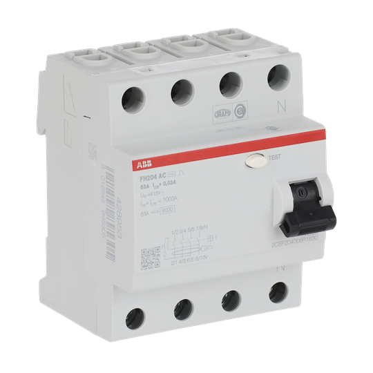 Residual Current Circuit Breaker FH200 - 4P - 30 mA - 63 A - Type AC – Image 2 of 3