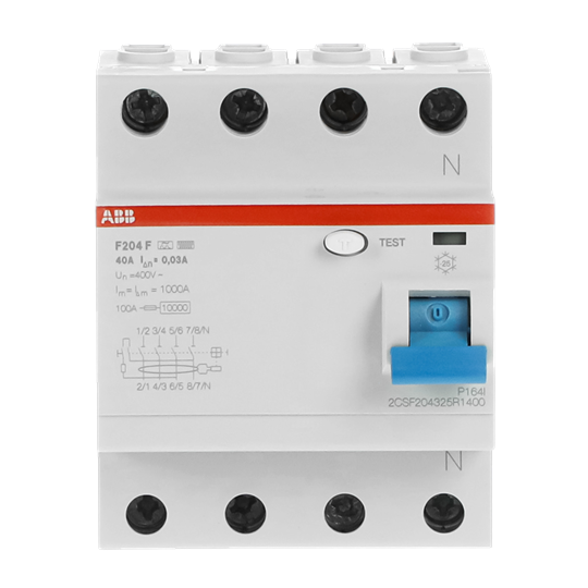 Residual Current Circuit Breaker - 4P - Type F - 30 mA - 40 A