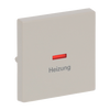 Rocker with legend Heizung with Small Red Calotte for Switch/push button, Single rocker ivory white - Platform 63