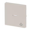 Rocker with legend Symbol "bell" with Small Transparent Calotte for Switch/push button, Single rocker ivory white - Platform 63