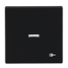 Rocker with legend Symbol "Socket" with Small Transparent Calotte for Switch/push button, Single rocker black matt - Platform 63