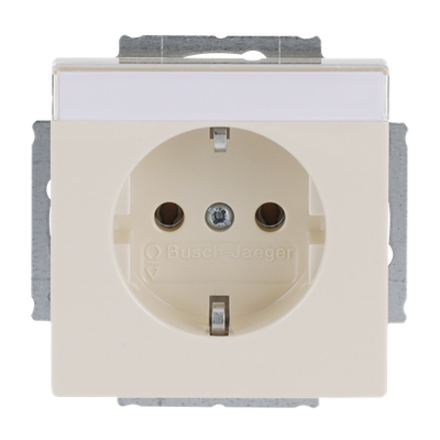 SCHUKO® Socket insert with labelling field with label space ivory white - Platform 63