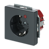 Busch-Protector® SCHUKO® socket insert with Neon lamp /Red with screw terminals anthracite - Platform 63