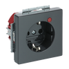 Busch-Protector® SCHUKO® socket insert with Neon lamp /Red with screw terminals anthracite - Platform 63
