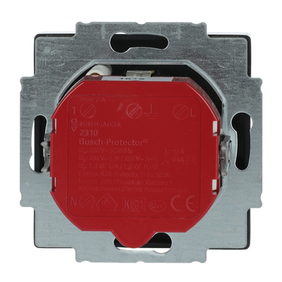 Busch-Protector® SCHUKO® socket insert with Neon lamp /Red with screw terminals anthracite - Platform 63